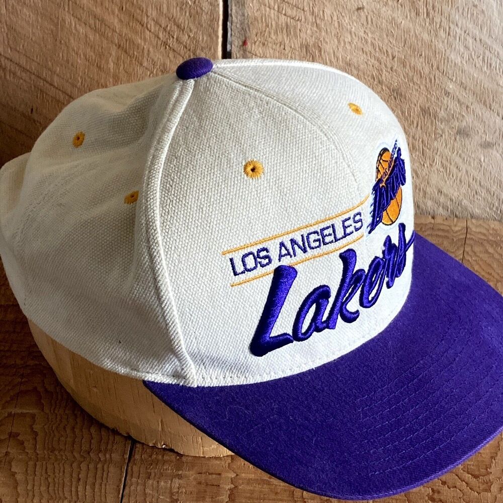 Los Angeles Lakers Mitchell And Ness Hardwood Snap Back White Purple Vintage